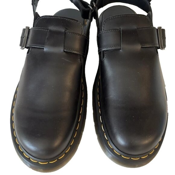 Dr. Martens Jorge II Clogs Black Leather Slingback Mules